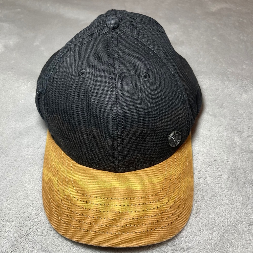 George Hat Mens One Size Black Gold Two Tone Baseball Cap Adjustable Metal Logo